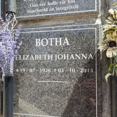 BOTHA Elizabeth Johanna 1928-2013