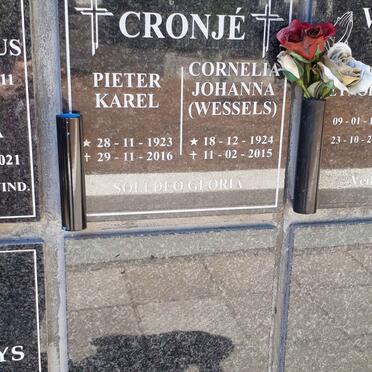 CRONJÉ Pieter Karel 1923-2016 &amp; Cornelia Johanna WESSELS 1924-2015