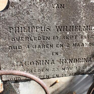 ? Philippus Wilhelmus -1886 :: ? Jacomina  Hendrina -1886