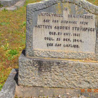 STRUMPHER Matthys Andries 1921-1944