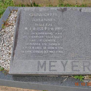 MEYER Christoffel Johannes Willem -1989