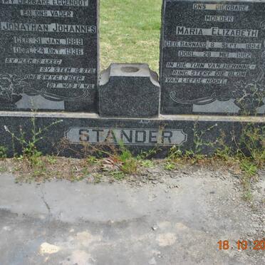 STANDER Jonathan Johannes 1889-1936 &amp; Maria Elizabeth BARNARD 1894-1982
