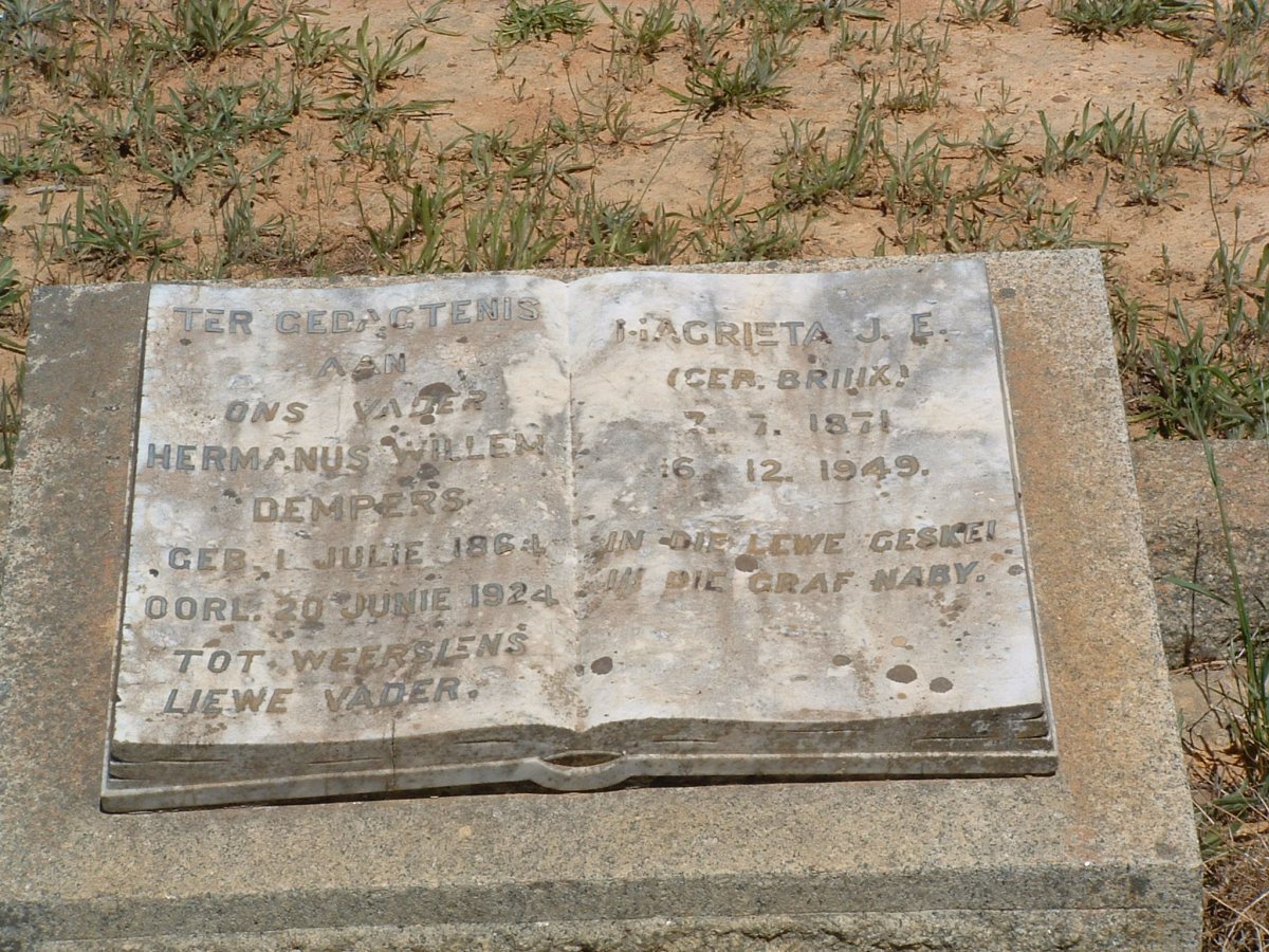 DEMPERS Hermanus Willem 1864-1924 &amp; Magrieta J.E. BRINK 1871-1949