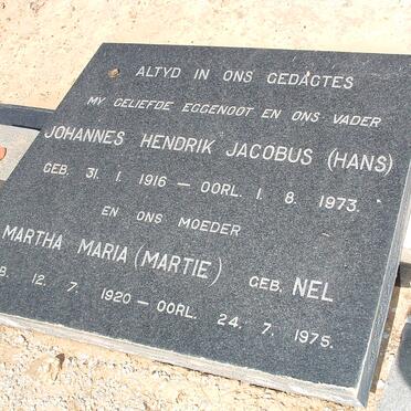 ? Johannes Hendrik Jacobus 1916-1973 &amp; Martha Maria NEL 1920-1975