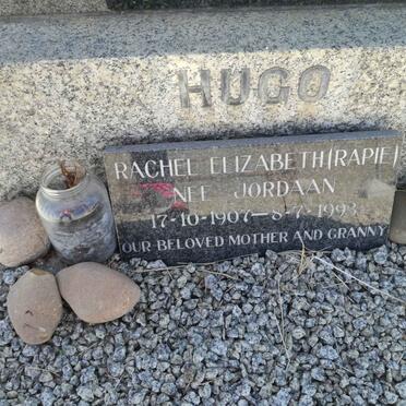 HUGO Rachel Elizabeth nee JORDAAN 1907-1993