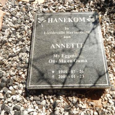 HANEKOM Annette 1946-2005