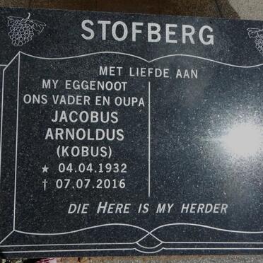 STOFBERG Jacobus Arnoldus 1932-2016