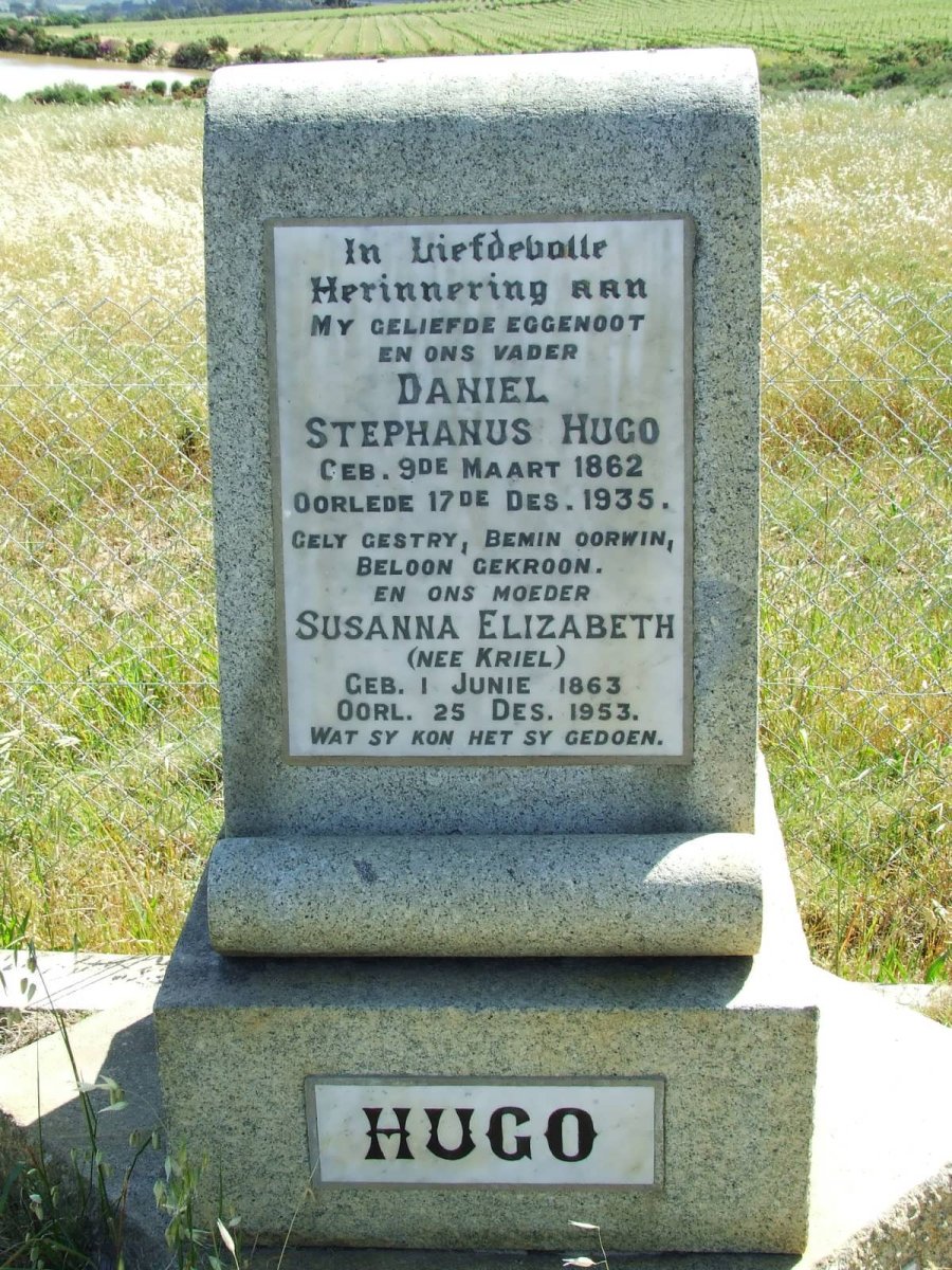 HUGO Daniel Stephanus 1862-1935 & Susanna Elizabeth KRIEL 1863-1953