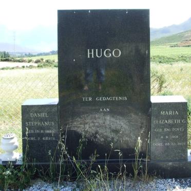 HUGO Daniel Stephanus 1893-1975 &amp; Maria Elizabeth G. DU TOIT 1901-1972