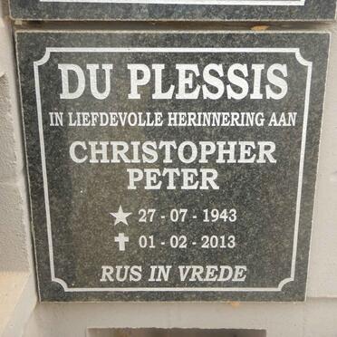 PLESSIS Christopher Peter, du 1943-2013
