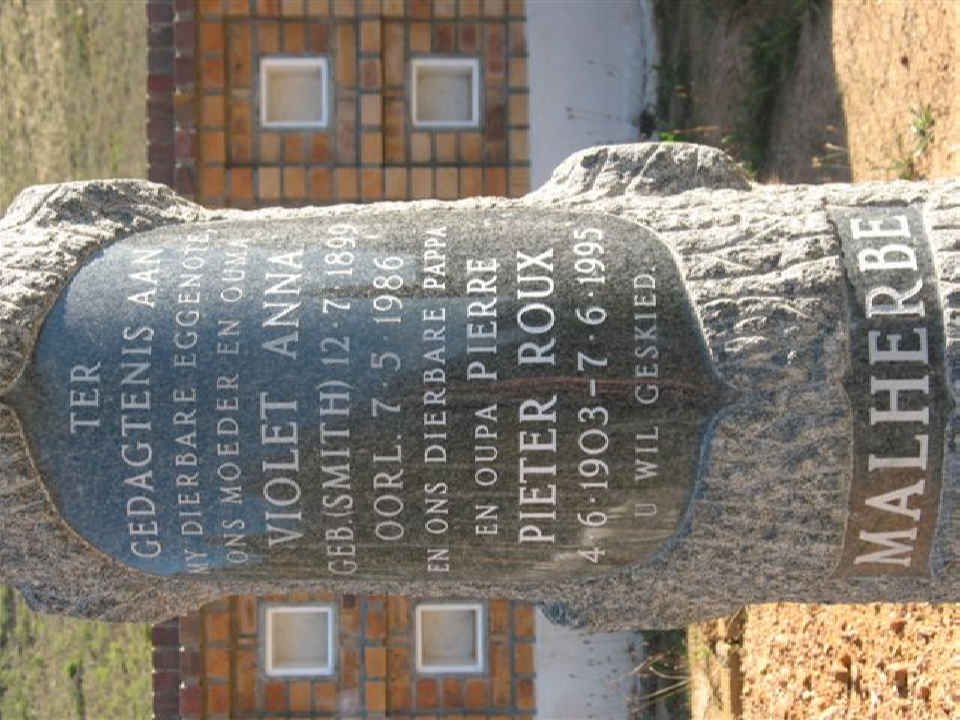 MALHERBE Pieter Roux 1903-1995 & Violet Anna SMITH 1899-1986