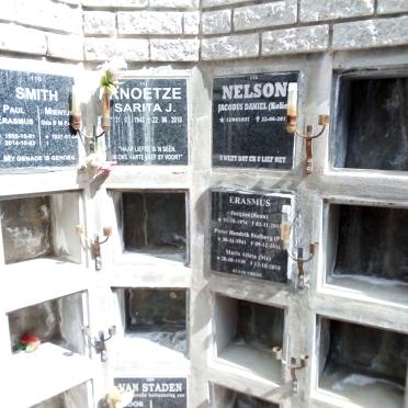 KNOETZE Sarita J. 1943-2010 :: NELSON Jacobus Daniel 1937-201? :: ERASMUS Jacques 1974-2013 :: ERASMUS Maria Aletta 1939-2018