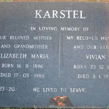 KARSTEL Vivian 1887-1975 & Elizabeth Maria 1896-1988