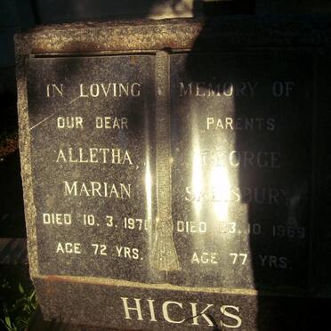 HICKS George -?? & Alletha Marian -1971