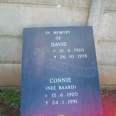 CRUICKSHANK David 1920-1978 & Connie BAARD 1920-1991
