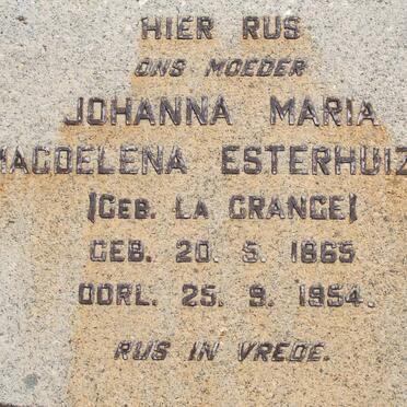 ESTERHUIZEN Johanna Maria Magdalena LA GRANGE 1865-1954