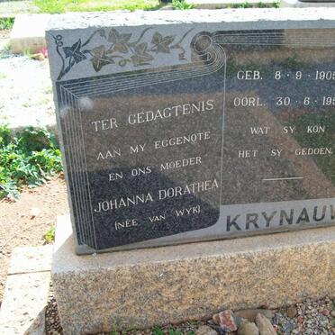 KRYNAUW Johanna Dorathea nee VAN WYK 1905-1957