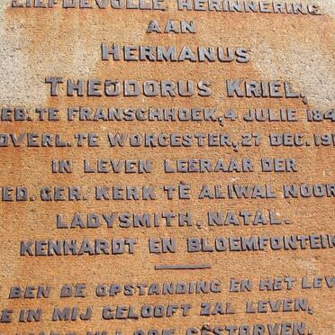 KRIEL Hermanus Theodorus 1844-1916