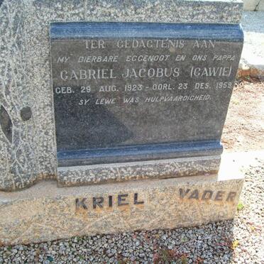 KRIEL Gabriel Jacobus 1923-1958