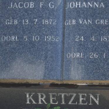 KRETZEN Jacob F.G. 1872-1952 &amp; Johanna H.M. VAN GREUNEN 1879-1951