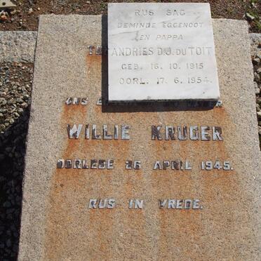KRUGER Willie -1945 :: DU TOIT Andries D.J. 1915-1954