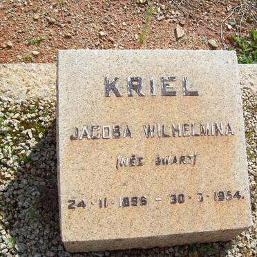 KRIEL Jacoba Wilhelmina nee SWART 1896-1954