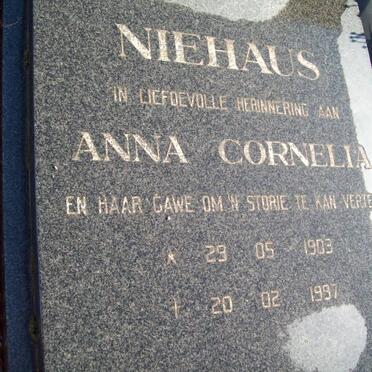 NIEHAUS Anna Cornelia 1903-1997