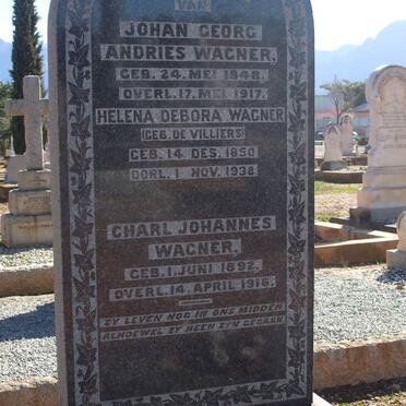 WAGNER Johan Georg Andries 1848-1917 & Helena Debora DE VILLIERS 1850-1938 :: WAGNER Charl Johannes 1892-1916