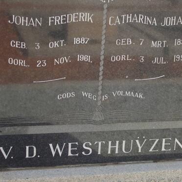 WESTHUYZEN Johan Frederik, v.d. 1887-1961 & Catharina Johanna 1893-1993
