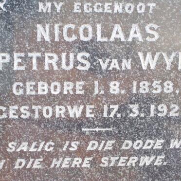 WYK Nicolaas Petrus, van 1858-1923 & Catharina Johanna Fredrika VAN WYK 1855-1948