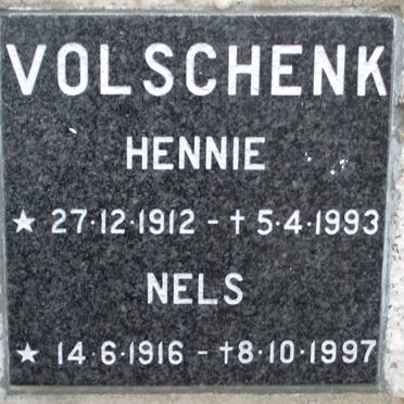 VOLSCHENK Hennie 1912-1993 & Nels 1916-1997