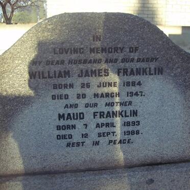 FRANKLIN William James 1884-1947 & Maud 1893-1988