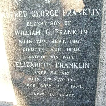 FRANKLIN Alfred George 1867-1949 & Elizabeth SAGAR 1866-1954