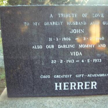 HERRER John 1906-1960 & Vida 1913-1973