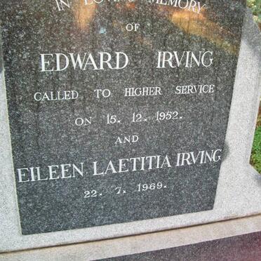 IRVING Edward -1952 & Eileen Laetitia -1969