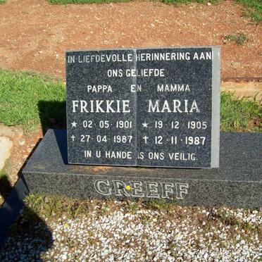GREEFF Frikkie 1901-1987 & Maria 1905-1987