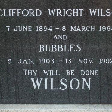 WILSON Clifford Wright 1894-1968 & Bubbles 1903-1992