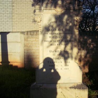 HILL Rowland Franklin 1895-1967 & Sara Ann FRANKLIN -1912