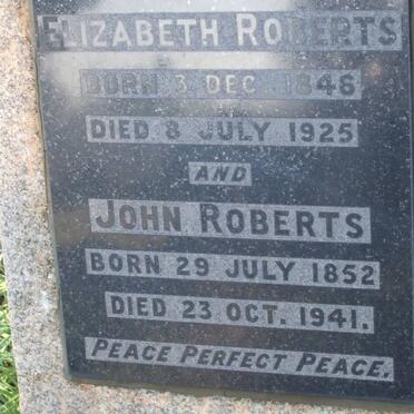 ROBERTS John 1852-1941 & Elizabeth 1846-1925