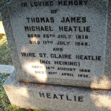 HEATLIE Thomas James Michael 1878-1949 & Irene St Claire MEIRING 1886-1972