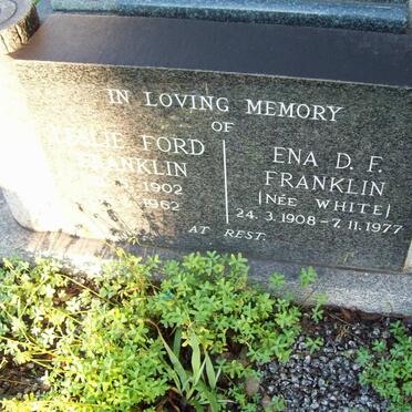 FRANKLIN Leslie Ford 1902-1962 & Ena D.F. WHITE 1908-1977