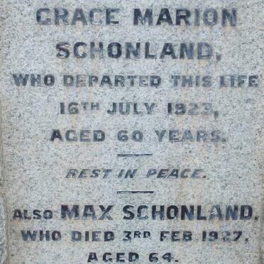 SCHONLAND Max 1927 & Grace Marion -1923