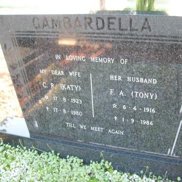 GAMBARDELLA F.A. 1916-1986 & C.R. 1923-1980