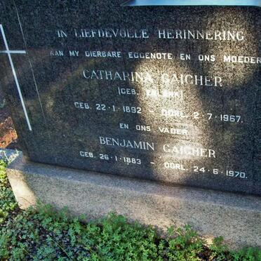 GAIGHER Benjamin 1883-1970 & Catherina nee ? 1892-1967