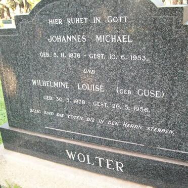 WOLTER Johannes Michael 1876-1953 & Wilhelmine Louise GUSE 1878-1956