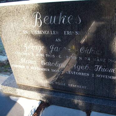 BEUKES George Jacob 1905-1969 & Maria Caroline THIEM 1903-1992