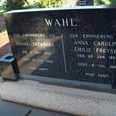 WAHL Daniel Theodore 1893-1969 & Anna Caroline Emilie FREYSEN 1895-1981