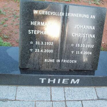 THIEM Hermanus Stephanus 1932-2000 & Johanna Christina 1932-2004