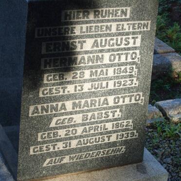 OTTO Ernst August Hermann 1849-1923 & Anna Maria BABST 1862-1939