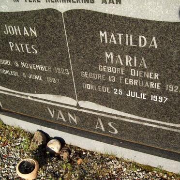 AS Johan Pates, van 1923-1993 & Mathilda Maria DIENER 1923-1997